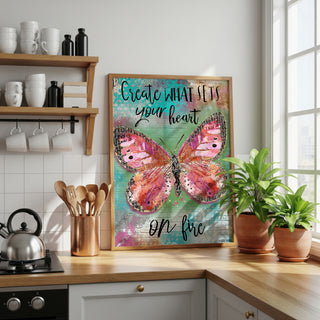 Create Heart Butterfly Art Print