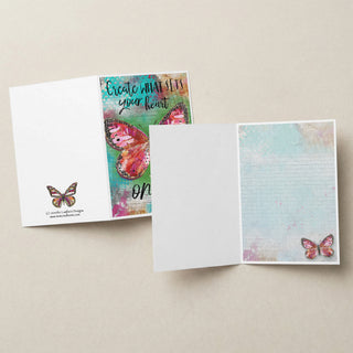 Create Heart Butterfly Greeting Card - Inspirational Quote Art