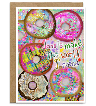 Donut Love Greeting Card - Whimsical Dessert Art