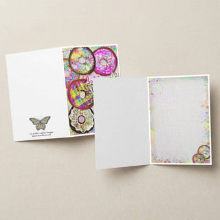 Donut Love Greeting Card - Whimsical Dessert Art