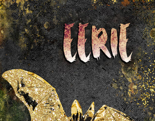 Eerie Bat Art Print - Black & Gold Halloween Decor