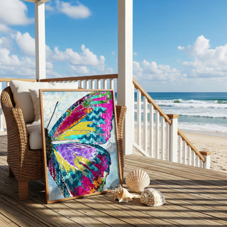 Electric Vibes Butterfly Wing Art Print