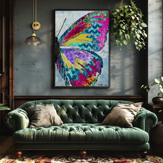 Electric Vibes Butterfly Wing Art Print