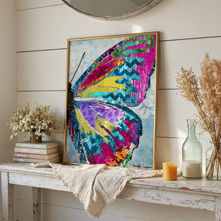 Electric Vibes Butterfly Wing Art Print