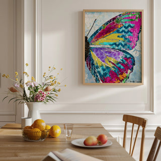 Electric Vibes Butterfly Wing Art Print