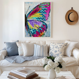 Electric Vibes Butterfly Wing Art Print