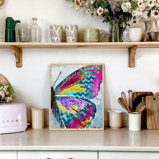 Electric Vibes Butterfly Wing Art Print