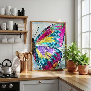 Electric Vibes Butterfly Wing Art Print