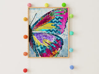 Electric Vibes Butterfly Wing Art Print