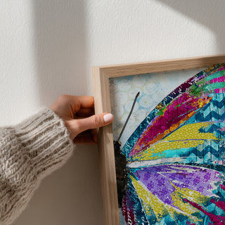 Electric Vibes Butterfly Wing Art Print