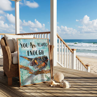 You Are Enough Bird Art Print - Positive Quote - Spring Summer Fall