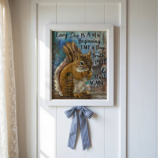 Breathe Woodland Squirrel Art Print