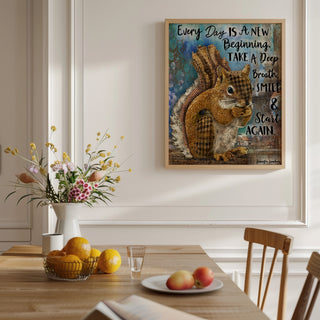 Breathe Woodland Squirrel Art Print