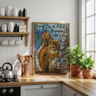 Breathe Woodland Squirrel Art Print