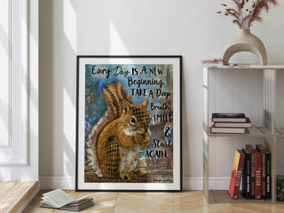 Breathe Woodland Squirrel Art Print