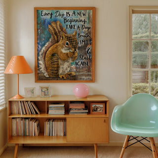 Breathe Woodland Squirrel Art Print
