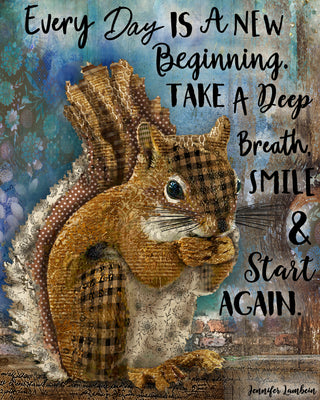 Breathe Woodland Squirrel Art Print