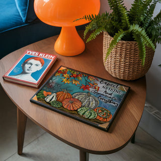 Appreciate Everything Art Print - Pumpkins & Autumn Leaves