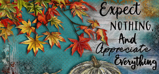 Appreciate Everything Art Print - Pumpkins & Autumn Leaves
