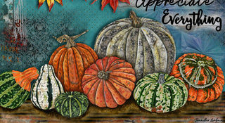 Appreciate Everything Art Print - Pumpkins & Autumn Leaves