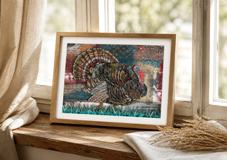 Fab Turkey Art Print - Boho Cottage Farmhouse Thanksgiving Bird