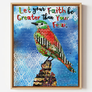 Faith Christmas Bird Art Print - Bright & Uplifting Positive Quote