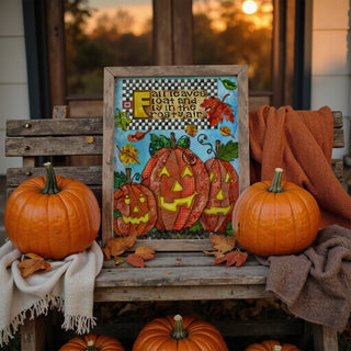 Fall Leaves Pumpkins Art Print - Cute Halloween Positive Quote
