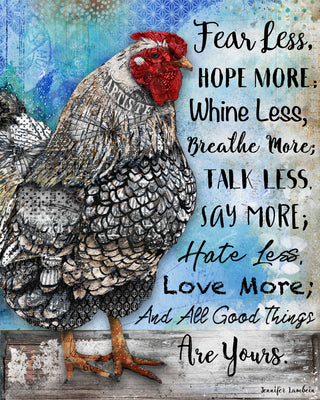 Good Things Chicken Art Print - Inspirational Quote