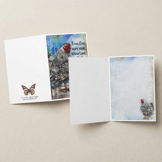 Good Things Greeting Card - Inspirational Quote Chicken Art