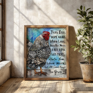 Good Things Chicken Art Print - Inspirational Quote