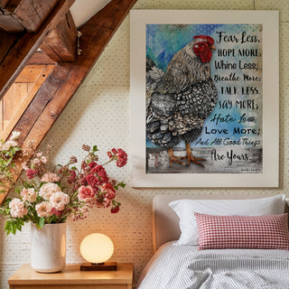 Good Things Chicken Art Print - Inspirational Quote