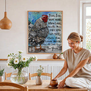 Good Things Chicken Art Print - Inspirational Quote