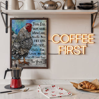 Good Things Chicken Art Print - Inspirational Quote