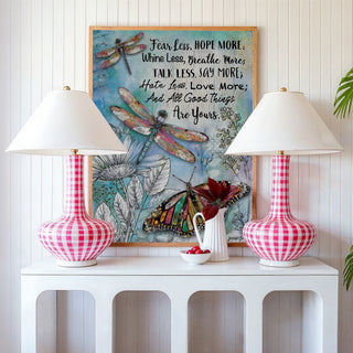 Fear Less & Hope More Butterfly & Dragonfly Art Print