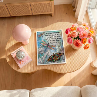 Fear Less & Hope More Butterfly & Dragonfly Art Print