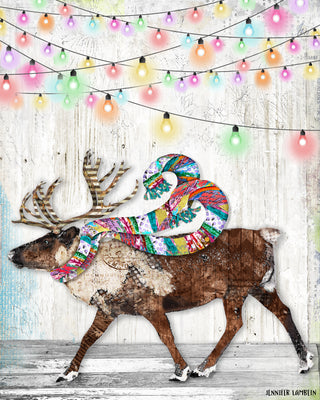 Feeling Festive Reindeer Art Print
