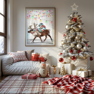 Feeling Festive Reindeer Art Print