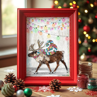 Feeling Festive Reindeer Art Print
