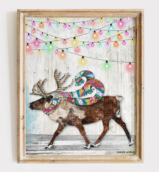 Feeling Festive Reindeer Art Print