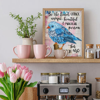 Be The Flawed Blue Bird Art Print