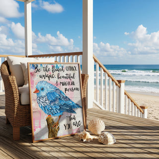 Be The Flawed Blue Bird Art Print