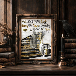 Glam Ghost Art Print - Chic & Spooky Halloween Gold Decor