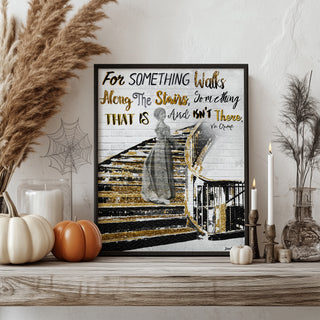 Glam Ghost Art Print - Chic & Spooky Halloween Gold Decor