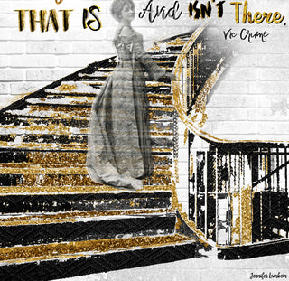 Glam Ghost Art Print - Chic & Spooky Halloween Gold Decor