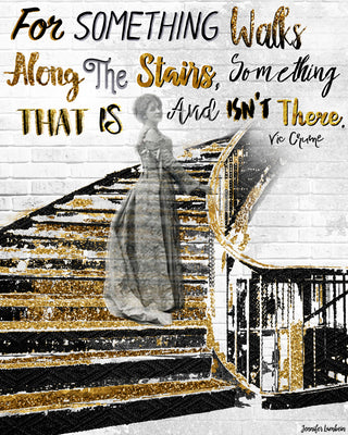Glam Ghost Art Print - Chic & Spooky Halloween Gold Decor