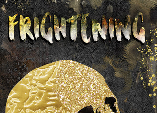 Frightening Skull Art Print - Black & Gold Halloween Decor