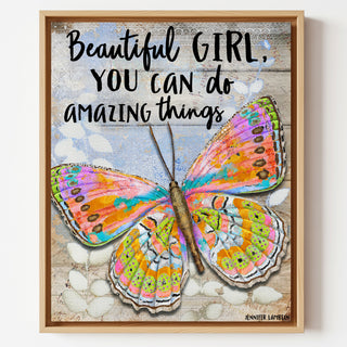 Beautiful Girl Butterfly Art Print