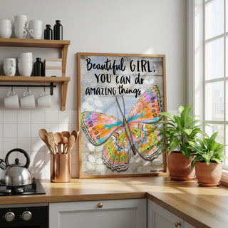 Beautiful Girl Butterfly Art Print