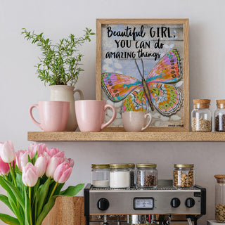 Beautiful Girl Butterfly Art Print