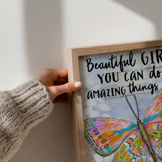 Beautiful Girl Butterfly Art Print